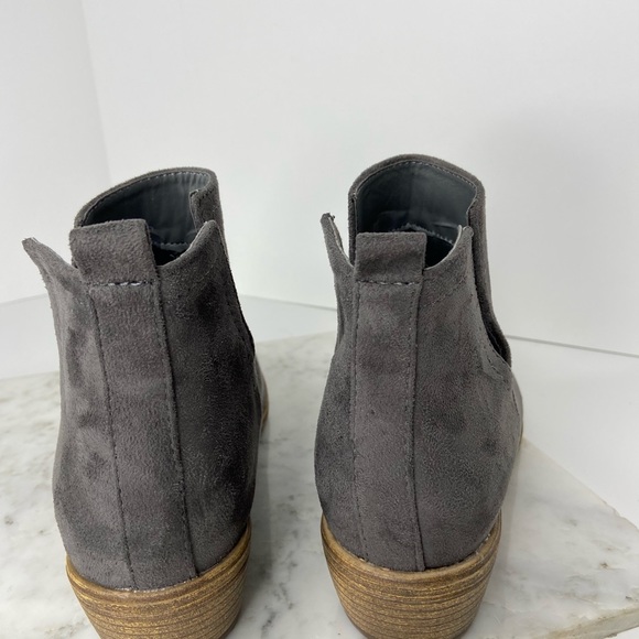 New Journee Collection Gray Faux Suede Ankle Boots - Picture 5 of 10